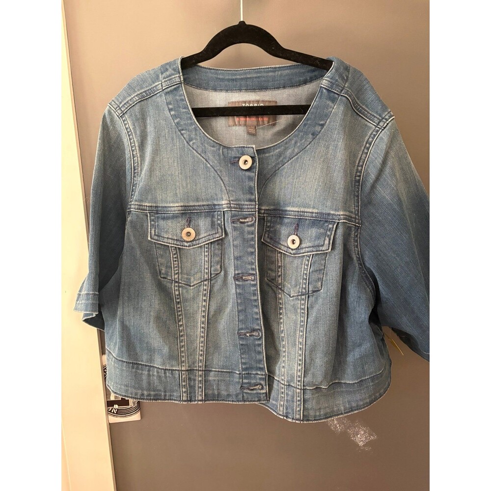 Torrid size 1 crop Jean jacket y2k - Picture 1 of 5